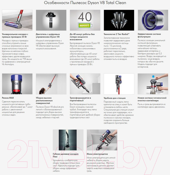 Изображение товара Вертикальный пылесос Dyson V8 Total Clean