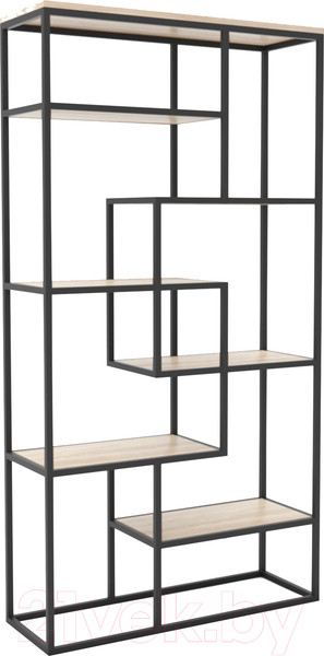 Изображение товара Стеллаж Hype Mebel Зиг-Заг-2 120x200 (черный/древесина белая)