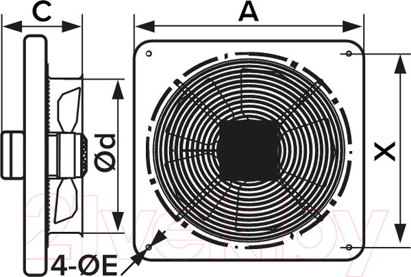 Изображение товара Вентилятор накладной ERA D 250 / Storm 250