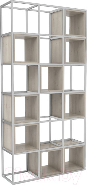 Изображение товара Стеллаж Hype Mebel Грос 105x175 (белый/древесина белая)