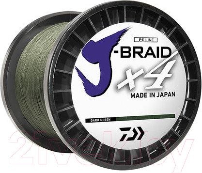 Изображение товара Леска плетеная Daiwa J-Braid X4 0.07мм 135м / 12741-007 (зеленый)