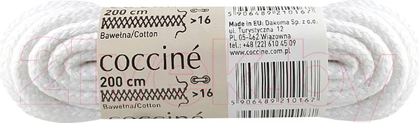 Изображение товара Шнурки для обуви Coccine Band / SZNN/200/BIA/5B (200см, 5B хлопок белый)