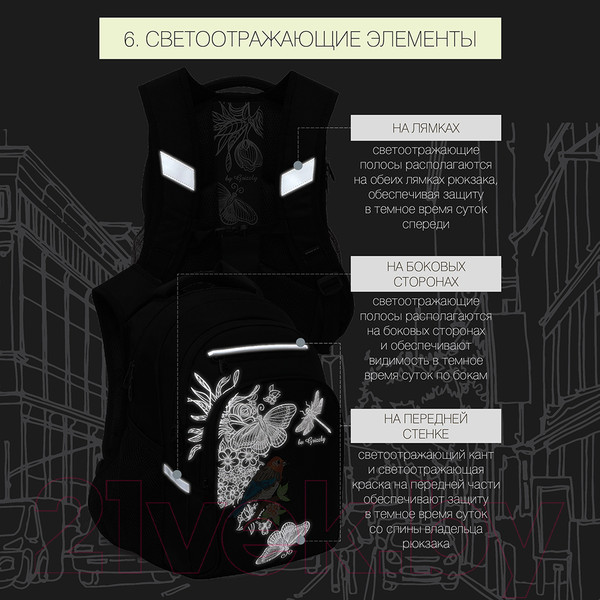 Изображение товара Школьный рюкзак Grizzly RG-161-3 (черный)