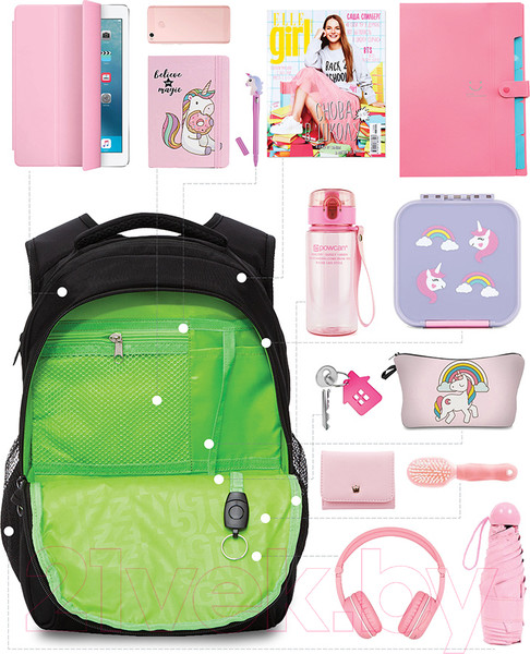 Изображение товара Школьный рюкзак Grizzly RG-161-3 (черный)