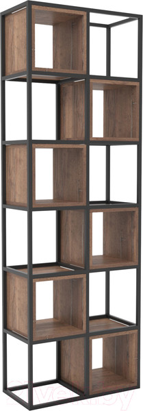 Изображение товара Стеллаж Hype Mebel Грос-2 70x175 (черный/дуб галифакс олово)
