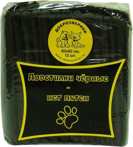 Изображение товара Одноразовая пеленка для животных Доброзверики 60x60 / ЧПС60/12 (12шт)
