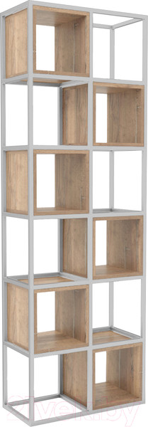 Изображение товара Стеллаж Hype Mebel Грос-2 70x210 (белый/дуб галифакс натуральный)