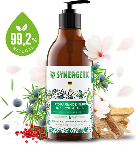 Изображение товара Мыло жидкое Synergetic Натуральное Сандал и ягоды можжевельника (380мл)