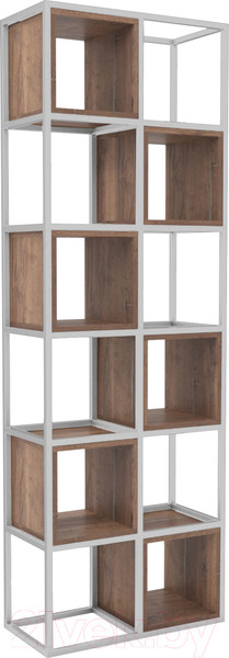 Изображение товара Стеллаж Hype Mebel Грос-2 70x210 (белый/дуб галифакс олово)
