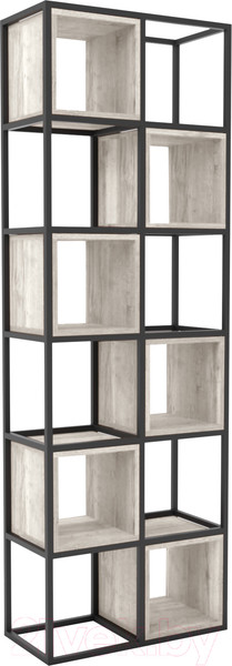 Изображение товара Стеллаж Hype Mebel Грос-2 70x210 (черный/древесина белая)