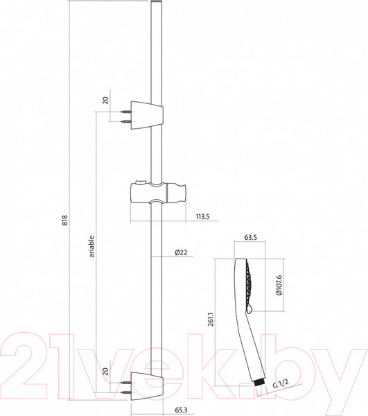 Изображение товара Душевой гарнитур Cersanit Neno 63068