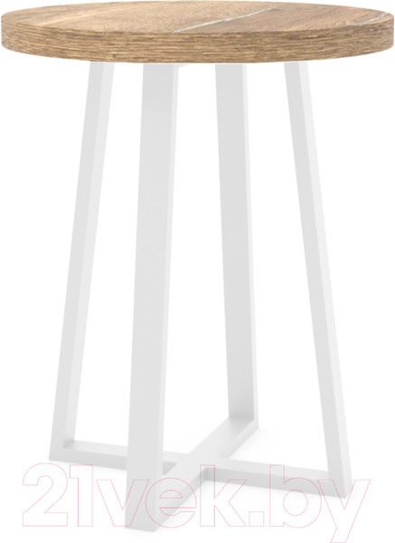 Изображение товара Журнальный столик Hype Mebel Челси 40x40 (белый/дуб галифакс натуральный)