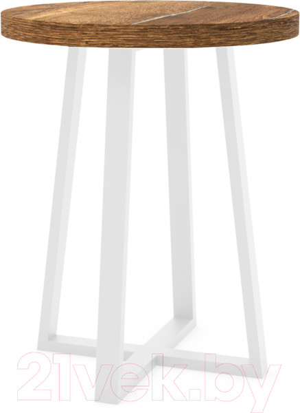 Изображение товара Журнальный столик Hype Mebel Челси 40x40 (белый/дуб галифакс олово)