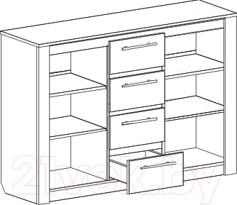 Изображение товара Тумба Мебельград Элана 1395 (дуб сонома)