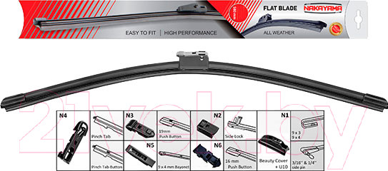 Изображение товара Щетка стеклоочистителя Nakayama NW-717NY (430мм)