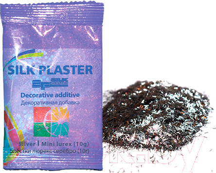 Изображение товара Блестки для жидких обоев Silk Plaster Полоска мини (10гр, серебристый)