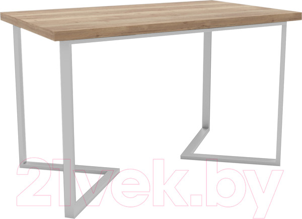 Изображение товара Обеденный стол Hype Mebel Дельта раздвижной 125x75 (белый/дуб галифакс натуральный)