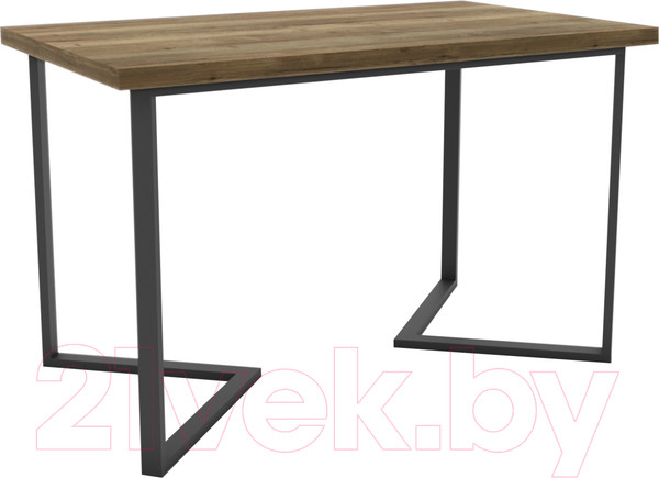 Изображение товара Обеденный стол Hype Mebel Дельта раздвижной 125x75 (черный/дуб галифакс олово)