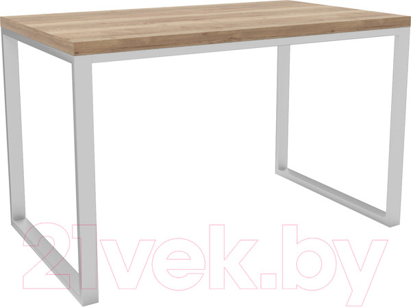 Изображение товара Обеденный стол Hype Mebel Чикаго раздвижной 110x70 (белый/дуб галифакс натуральный)