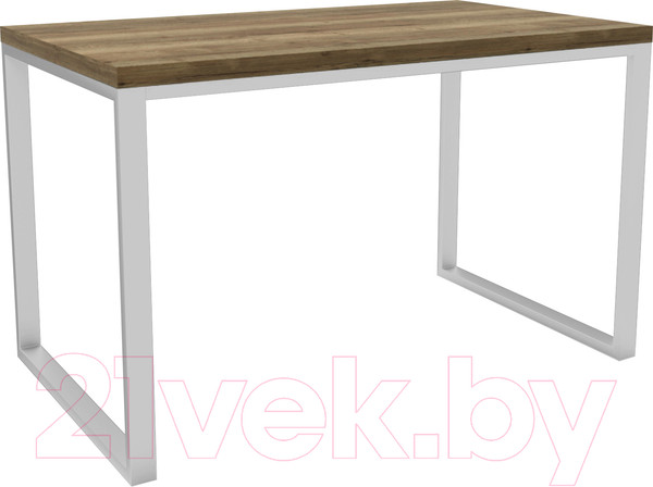 Изображение товара Обеденный стол Hype Mebel Чикаго раздвижной 125x75 (белый/дуб галифакс олово)