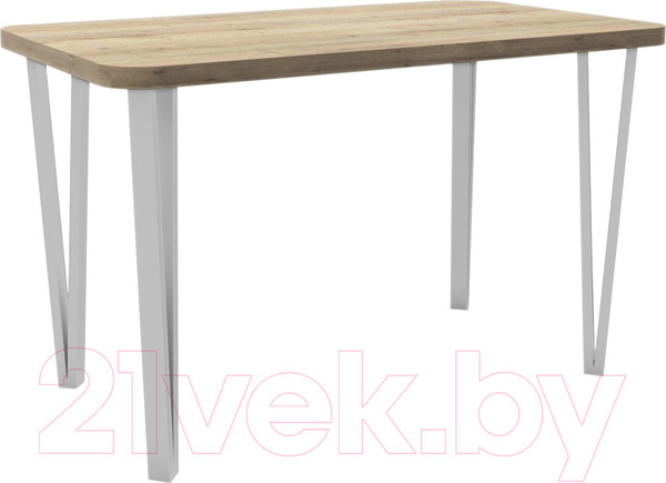 Изображение товара Обеденный стол Hype Mebel Польский 110x70 (белый/дуб галифакс натуральный)