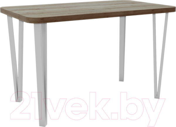 Изображение товара Обеденный стол Hype Mebel Польский 110x70 (белый/дуб галифакс олово)