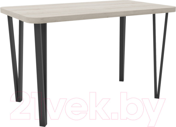 Изображение товара Обеденный стол Hype Mebel Польский 110x70 (черный/древесина белая)