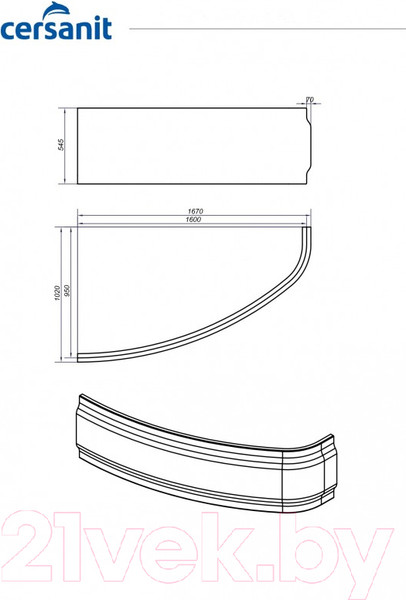 Изображение товара Экран для ванны Cersanit Joanna 160 / 63362