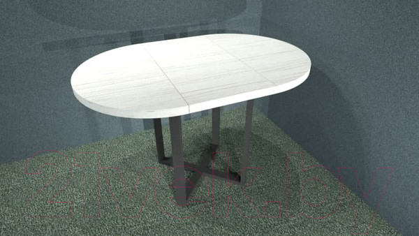 Изображение товара Обеденный стол Hype Mebel Раунд раздвижной 80x80 (черный/древесина белая)
