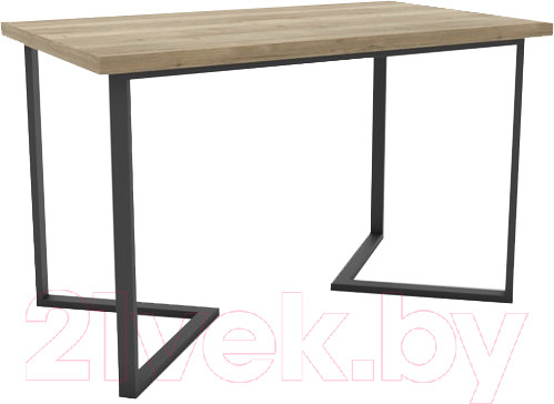 Изображение товара Обеденный стол Hype Mebel Дельта раздвижной 125x75 (черный/дуб галифакс натуральный)
