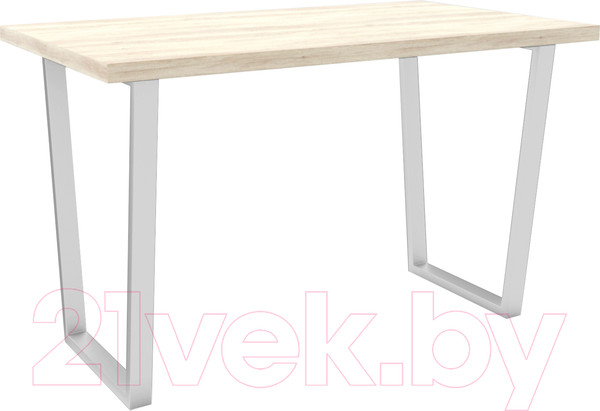 Изображение товара Обеденный стол Hype Mebel Трапеция 125x75 (белый/древесина белая)