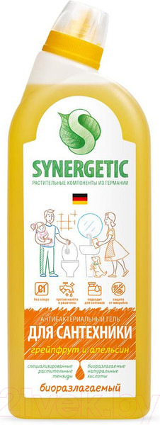 Изображение товара Чистящее средство для ванной комнаты Synergetic Для сантехники 5в1 (700мл)