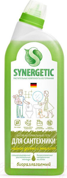 Изображение товара Чистящее средство для ванной комнаты Synergetic Зеленая сила для сантехники (700мл)