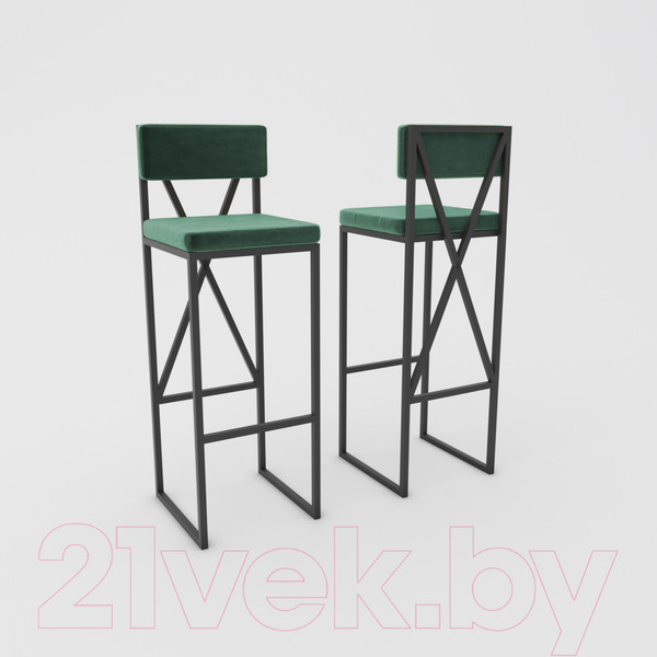 Изображение товара Стул барный Hype Mebel Грос (черный/зеленый)