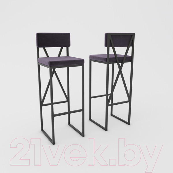 Изображение товара Стул барный Hype Mebel Грос (черный/фиолетовый)