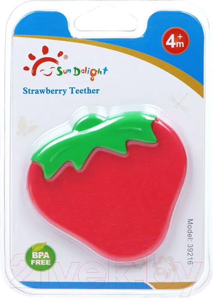 Изображение товара Прорезыватель для зубов Sun Delight Клубника / 39216 (красный)
