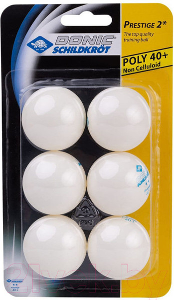 Изображение товара Набор мячей для настольного тенниса Donic Schildkrot Prestige (6шт, белый)