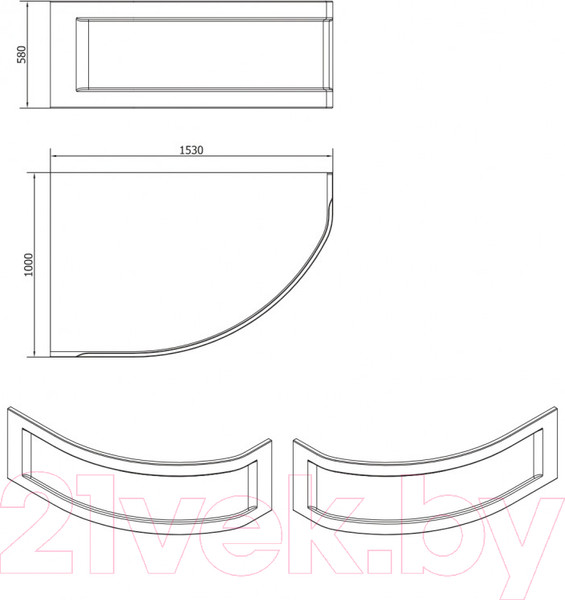 Изображение товара Экран для ванны Cersanit Kaliope 153 (63363)