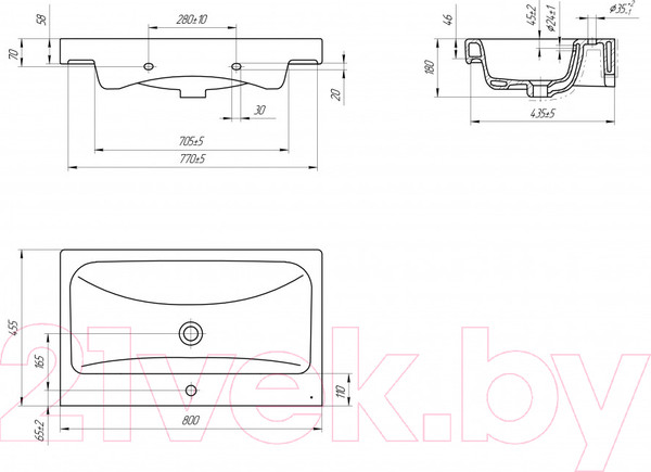 Изображение товара Тумба с умывальником Cersanit Colour 80 + Moduo