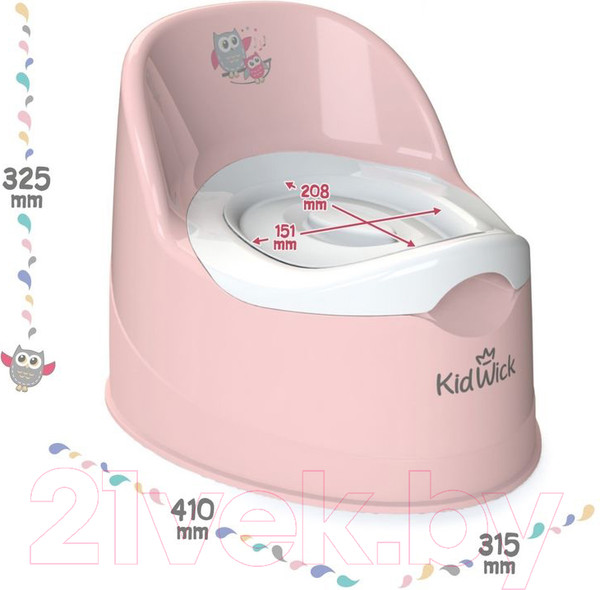Изображение товара Детский горшок Kidwick Гранд / KW050302 (розовый/белый)