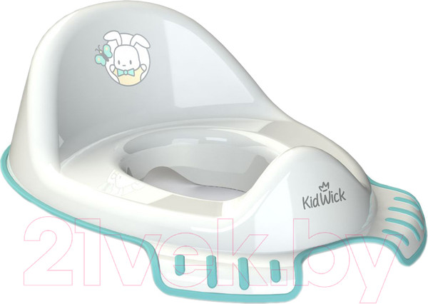 Изображение товара Детская накладка на унитаз Kidwick Флиппер / KW120100 (белый/бирюзовый)