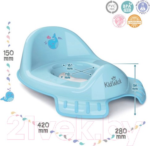 Изображение товара Детская накладка на унитаз Kidwick Флиппер / KW120400 (серый/темно-серый)