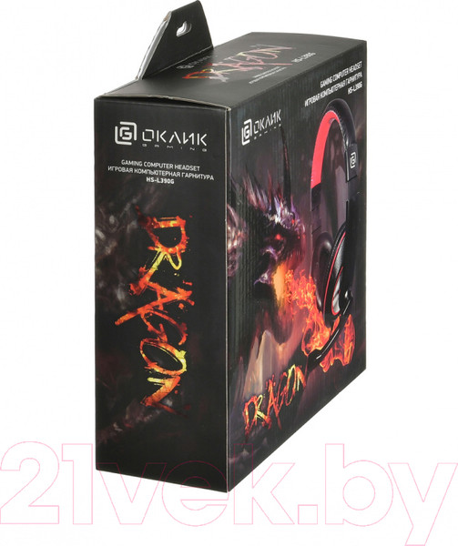 Изображение товара Наушники-гарнитура Оклик HS-L390G Dragon (черный/красный)