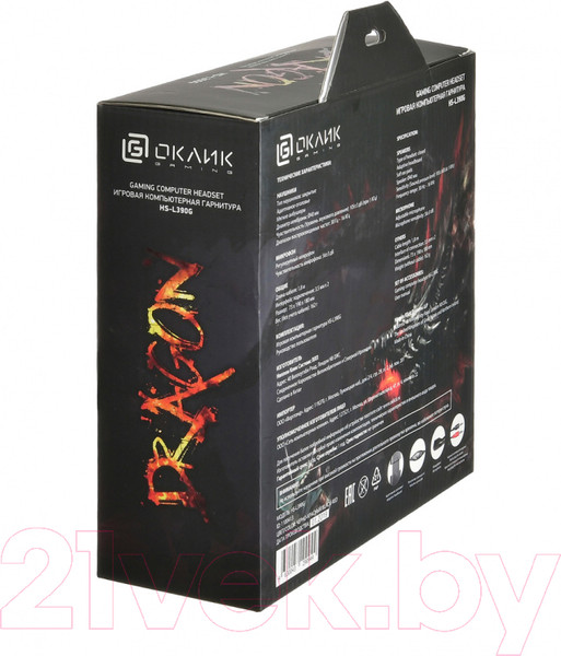 Изображение товара Наушники-гарнитура Оклик HS-L390G Dragon (черный/красный)