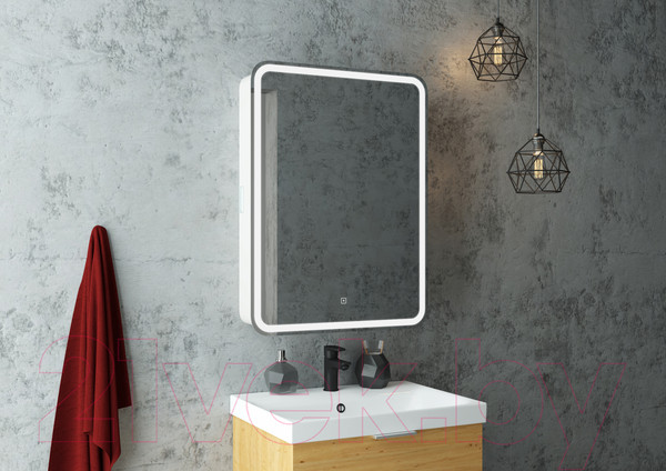 Изображение товара Шкаф с зеркалом для ванной Континент Elliott Led 60х80 R