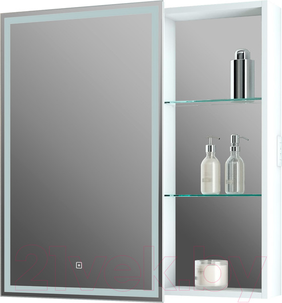 Изображение товара Шкаф с зеркалом для ванной Континент Aperio Led 80х80 L