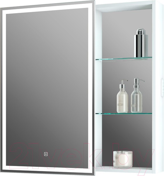Изображение товара Шкаф с зеркалом для ванной Континент Aperio Led 80х80 L