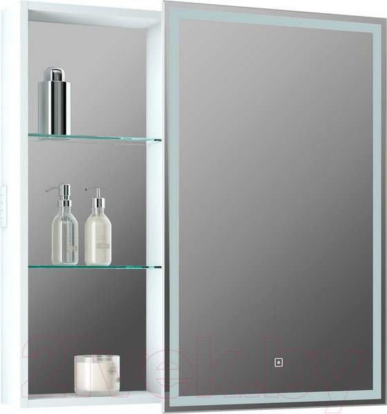 Изображение товара Шкаф с зеркалом для ванной Континент Aperio Led 80х80 R