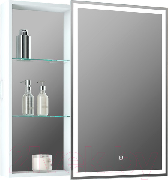 Изображение товара Шкаф с зеркалом для ванной Континент Aperio Led 80х80 R