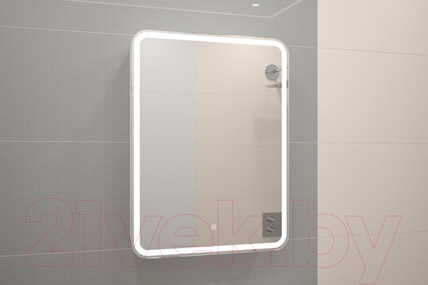 Изображение товара Шкаф с зеркалом для ванной Континент Elliott Led 60х80 L